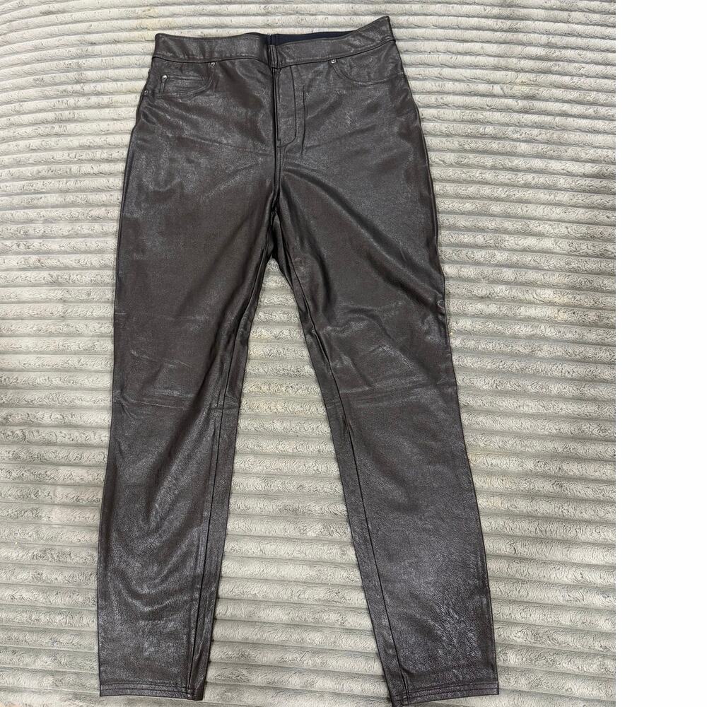 SPANX Faux Leather Like Ankle Skinny Pants, L - Picture 6 of 8